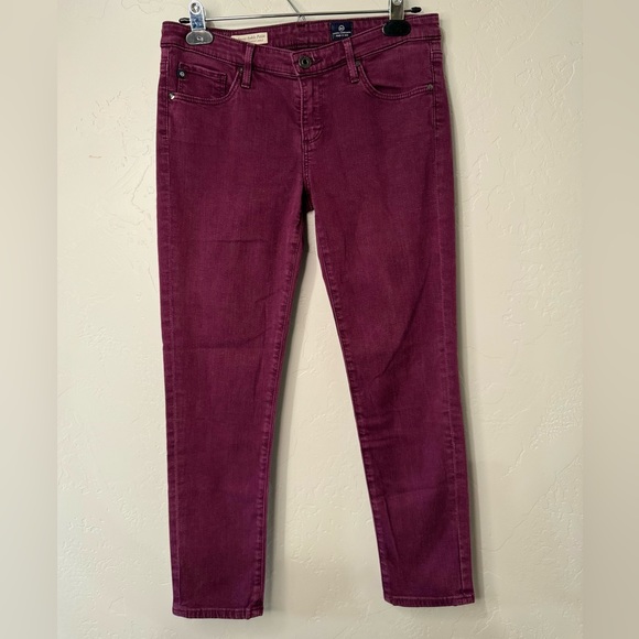REVOLVE AG Jeans The Stevie Ankle Slim Straight Merlot Berry SZ 27P - Picture 6 of 17